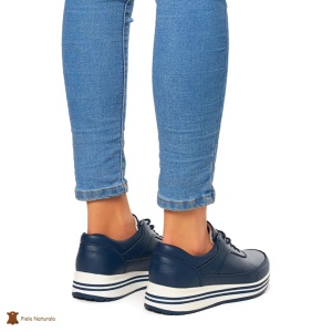Pantofi Casual dama din Piele naturala LF00809 NAVY - Img 4