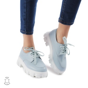 Pantofi casual dama din Piele naturală LF0109 ALBASTRU