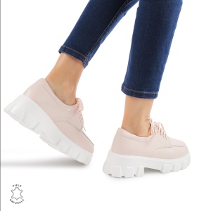 Pantofi casual dama din Piele naturală LF0109ROZ - Img 2
