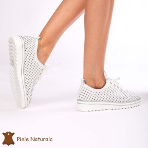 Pantofi casual dama din Piele naturală LF0113 ALB - Img 3