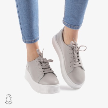Pantofi Casual dama din Piele Naturala LF0850 GRI