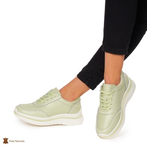 Pantofi casual dama din Piele naturală LF1325 VERDE