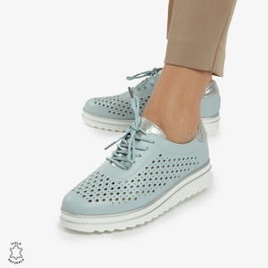 Pantofi Casual dama din piele naturala Perforati LF0782 ALBASTRU