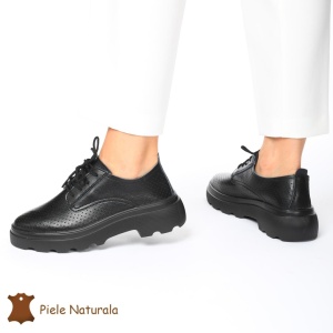 Pantofi Casual Dama Piele naturală LF0207 NEGRU