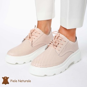 Pantofi Casual Dama Piele naturală LF0207 ROZ