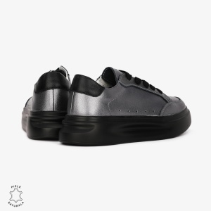 Pantofi Casual de dama din Piele naturala cu talpa groasa LF0521PEWTER - Img 4