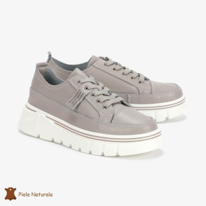 Pantofi Casual de dama din Piele naturala Interior confortabil LF0488 GRI
