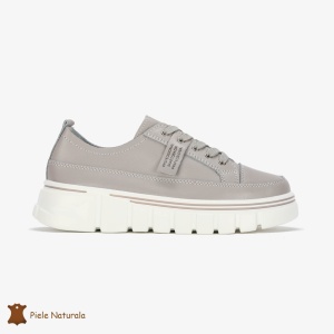 Pantofi Casual de dama din Piele naturala Interior confortabil LF0488 GRI - Img 2