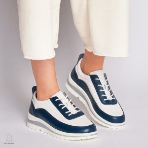 Pantofi casual de dama din piele naturala LF0002 ALBCUNAVY