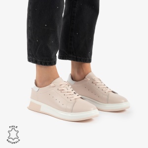 PANTOFI CASUAL DE DAMA DIN PIELE NATURALA LF0770 ROZ