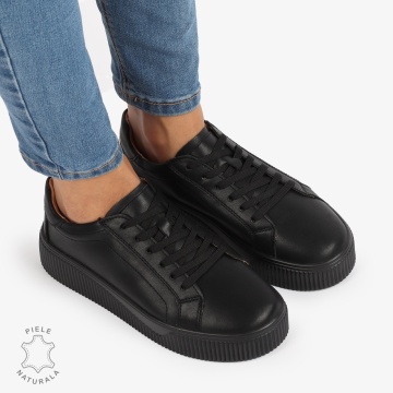 Pantofi Casual de dama din Piele Naturala LF1222 NEGRU