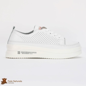 Pantofi Casual de dama din Piele naturala Șic Urban LF0487 ALB