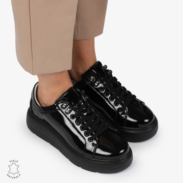 Pantofi CASUAL PIELE NATURALA LACUITA LF1294 NEGRU