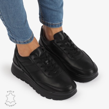Pantofi Casual Piele Naturala LF1221 NEGRU