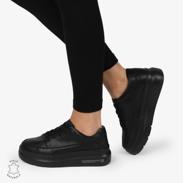 Pantofi CASUAL PIELE NATURALA LF1271 Negru - Img 2