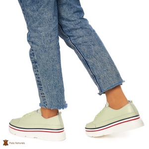 Pantofi DAMA DIN PIELE NATURALA LF0972 CULOARE : VERDE - Img 3