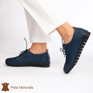 Pantofi Perforati dama din Piele Naturala cu mici perforatii LF0188 NAVY - Img 2