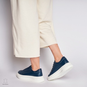 Pantofii casual de dama din piele naturală cu șiret comozi și versatili LF1447 - Img 3