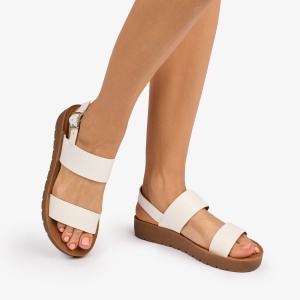 SANDALE dama din Piele ECOLOGICA CU BRETELE LF1093 CULOARE: ALB