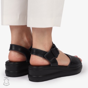 SAndale DAMA SPORT DIN PIELE NATURALA CU INCHIDERE CATARAMA LF1411 NEGRU - Img 3