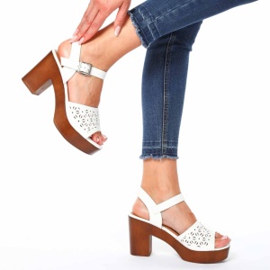 Sandale Elegante cu Toc din Piele Ecologica LF0215 - Img 4