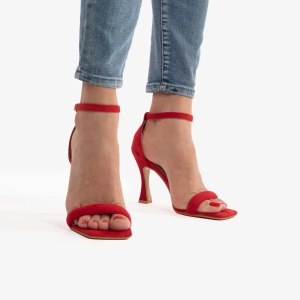 SANDALE ELEGANTE DIN PIELE ECOLOGICA Intoarsa CU Toc Special LF0753 ROSU - Img 3