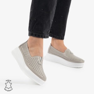BALERINI dama din Piele Naturala LF0861 GRI