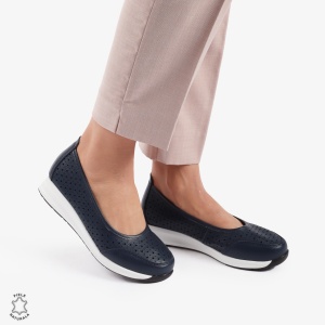 Balerini dama din Piele Naturala Slip-On LF0721 BLEUMARIN - Img 3