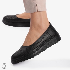 Balerini Dama Piele naturală LF0105 NEGRU