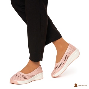 Balerini Dama Piele Naturala Slip-on LF0076 ROZ - Img 3