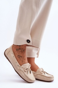 Mocasini DAMA din PIELE ECOLOGICA INTOARSA CU FUNDITA LF0976 CULOARE: BEJ