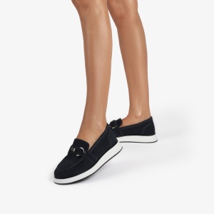 Mocasini dama din Piele Naturala Intoarsa LF0840 NAVY