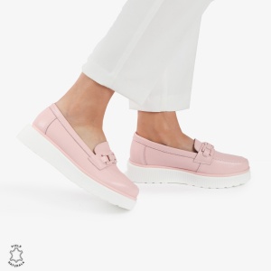 Mocasini dama din piele naturala LF0787 ROZ - Img 2