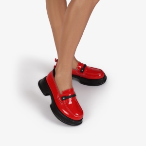Mocasini dama din Piele Naturala LF0841 ROSU