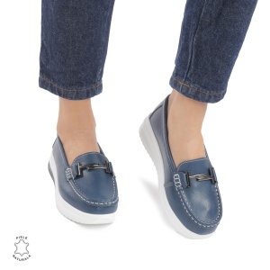 Mocasini DAMA din PIELE Naturala LF0941 CULOARE: NAVY