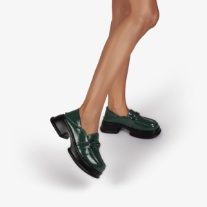 Mocasini dama din Piele Naturala lucioasa LF0843 VERDE INCHIS