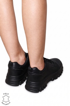 Pantofi casual confortabili din piele naturală LF1818 Negru - Img 3