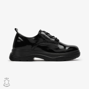 Pantofi casual dama din Piele naturală lacuiti LF0110 NEGRU
