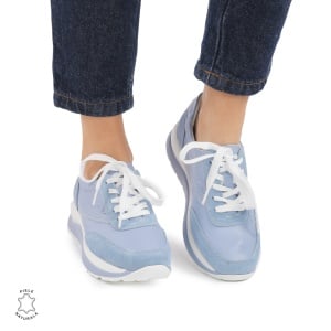 Pantofi Casual dama din Piele Naturala LF0855 ALBASTRU