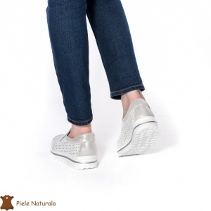 Pantofi Casual dama din Piele naturala LF0860 ALB - Img 3