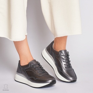 Pantofi Casual dama din Piele naturala Multicolor LF1234 PEWTER