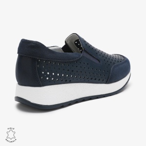 Pantofi Casual dama din Piele Naturala Perforati LF0711 NAVY - Img 3