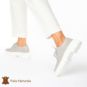 Pantofi Casual Dama Piele naturală LF0207 GRI - Img 3