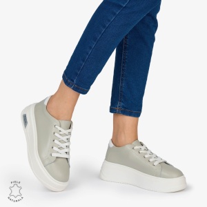 PANTOFI CASUAL Dama Piele Naturala LF1054 Culoare: GRI - Img 2