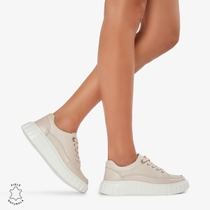 Pantofi Casual de dama din Piele naturala cu talpa groasa LF0526 Roz