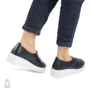 Pantofi Casual de dama din Piele Naturala LF0918 BLEUMARIN - Img 3