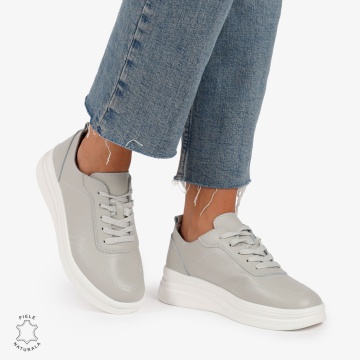 Pantofi Casual de dama din Piele Naturala LF1206 GRI