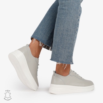 Pantofi Casual de dama din Piele Naturala LF1206 GRI - Img 3