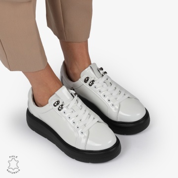 Pantofi CASUAL PIELE NATURALA LACUITA LF1294 ALB