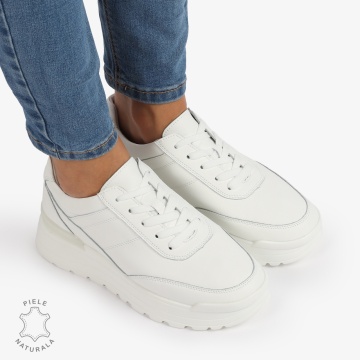 Pantofi Casual Piele Naturala LF1221 ALB